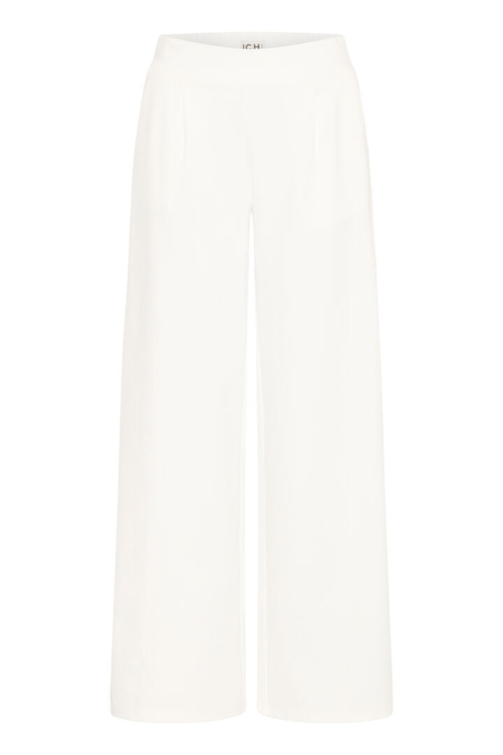 Ichi Kate Sus Long Wide Trouser in Cloud Dancer - 20118337