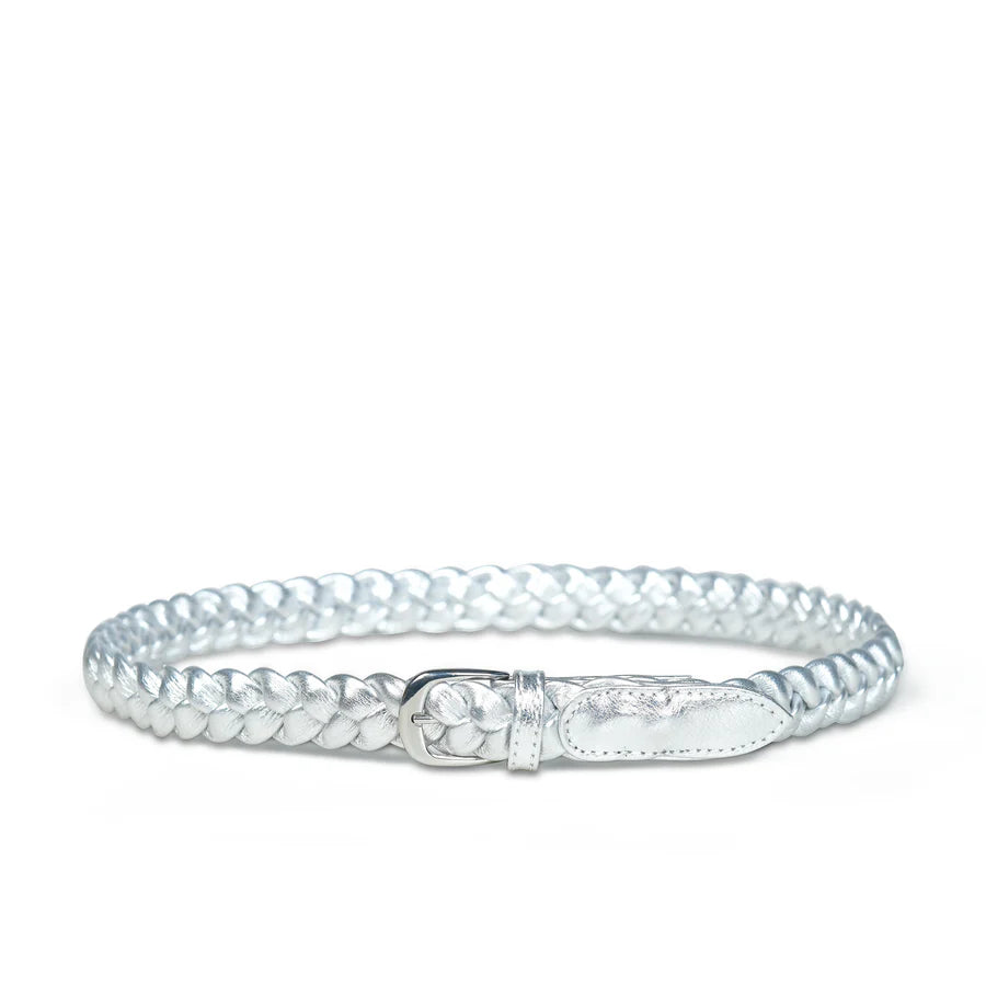 bell & fox arya woven leather belt silver evalucia boutique perth scotland