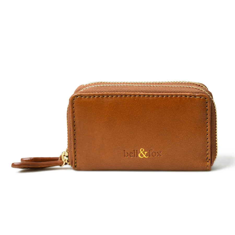 bell & fox ava double zip purse caramel evalucia boutique perth scotland