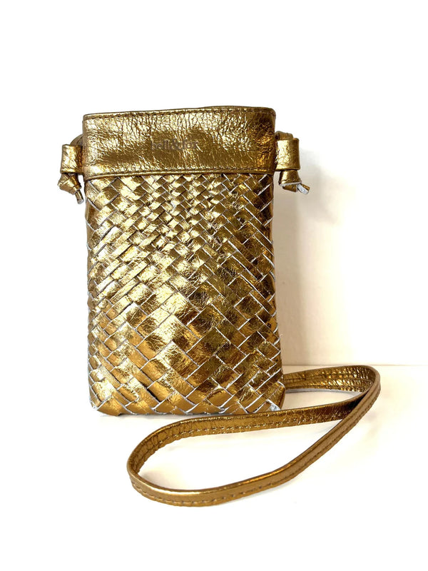 bell & fox kasi mini woven crossbody bag bronze evalucia boutique perth scotland