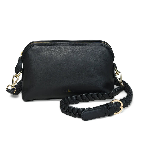 bell & fox layla crossbody bag in black leather evalucia boutique perth scotland