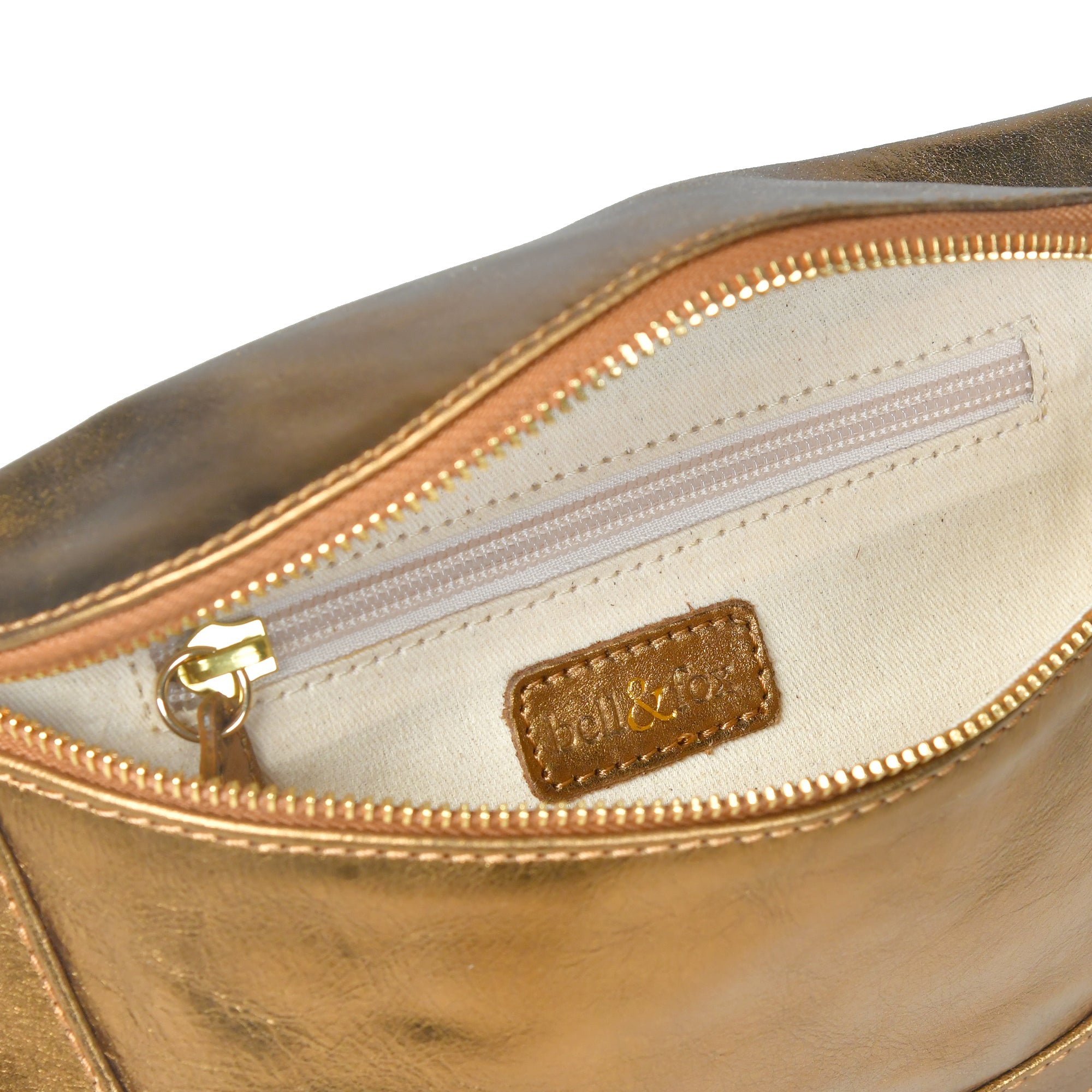 Bell & Fox Liberty Crossbody Bag in Bronze Metallic Leather