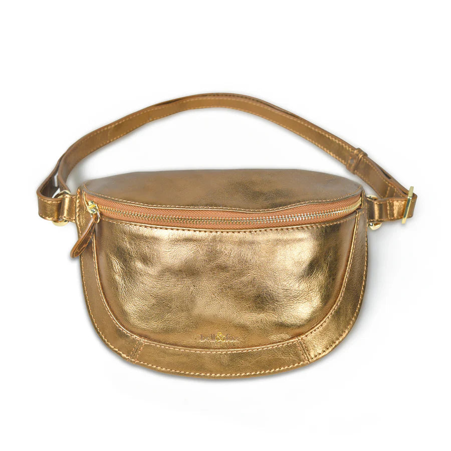 Bell & Fox Liberty Crossbody Bag in Bronze Metallic Leather