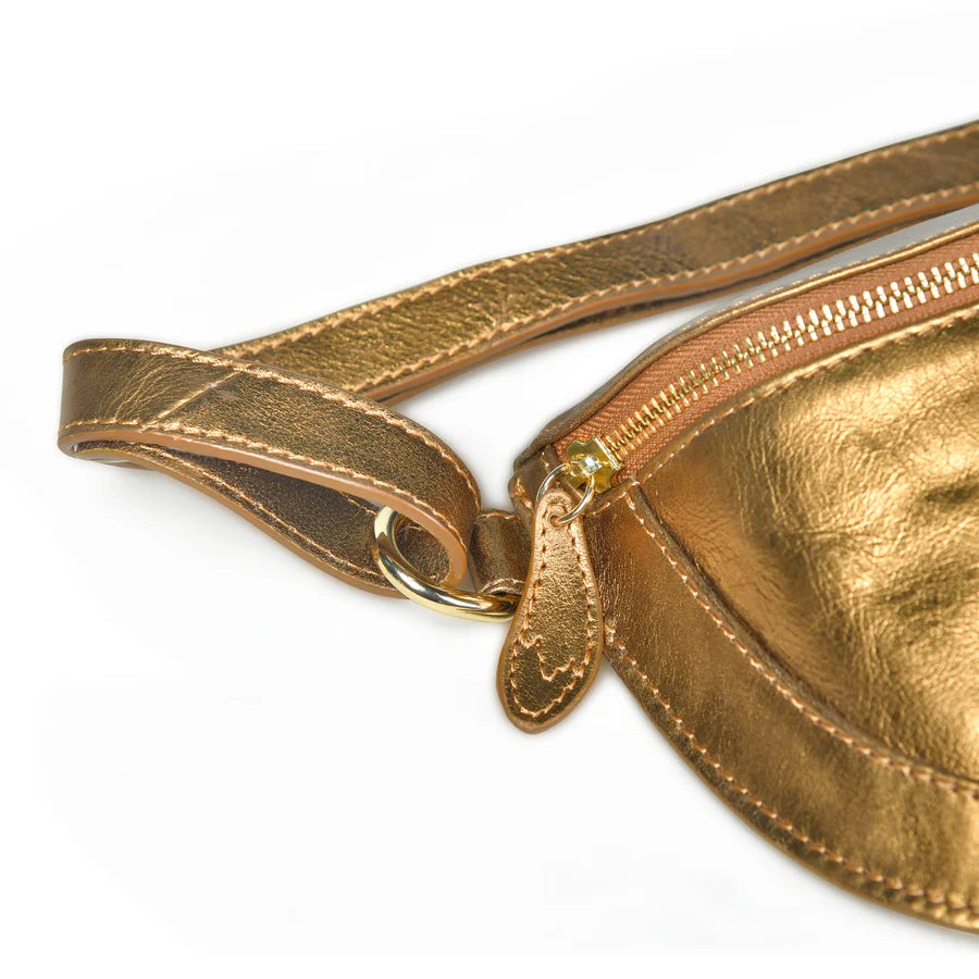 Bell & Fox Liberty Crossbody Bag in Bronze Metallic Leather