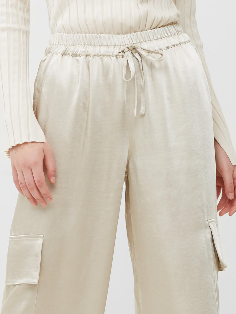 French Connection Chloetta Cargo Trousers-Silver Lining-74WAC