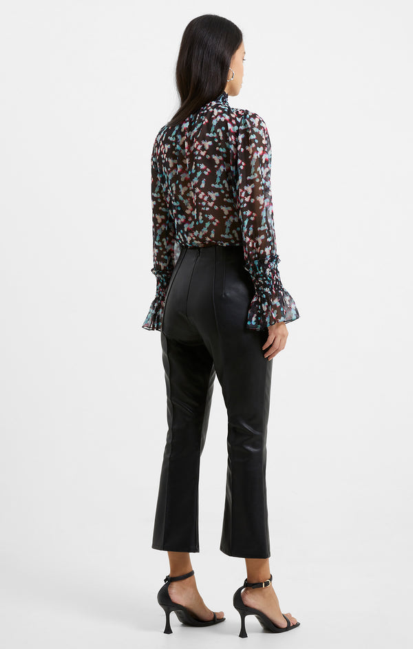 French Connection Claudia PU Stretch Trousers-Blackout-74VAG