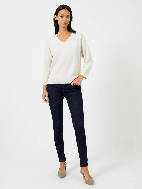 French Connection Ebba Vhari V Neck Jumper Oatmeal Melange Eva Lucia