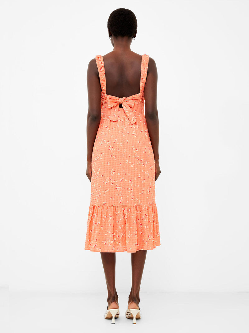 French Connection Erin Gretta Dress-Coral Multi-71WCT