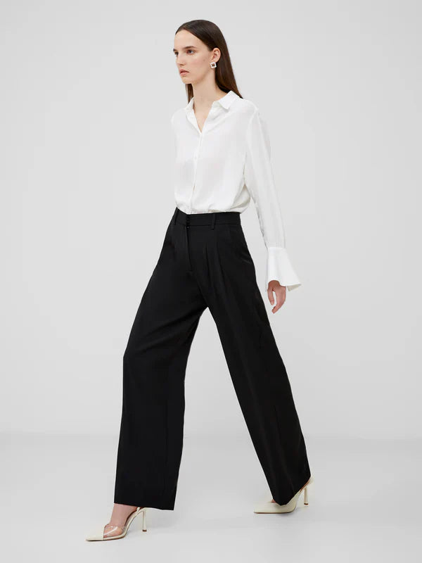 French Connection Harrie Suiting Wide Leg Trousers Blackout Eva Lucia