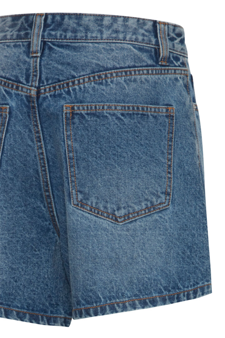 Ichi Haveny Denim Shorts-Medium Blue Stonewash-20121297