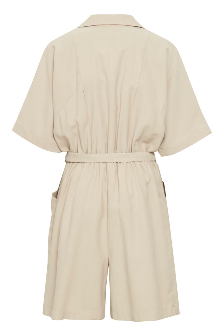 Ichi Rivaly Shorts Jumpsuit-Oxford Tan-20121212