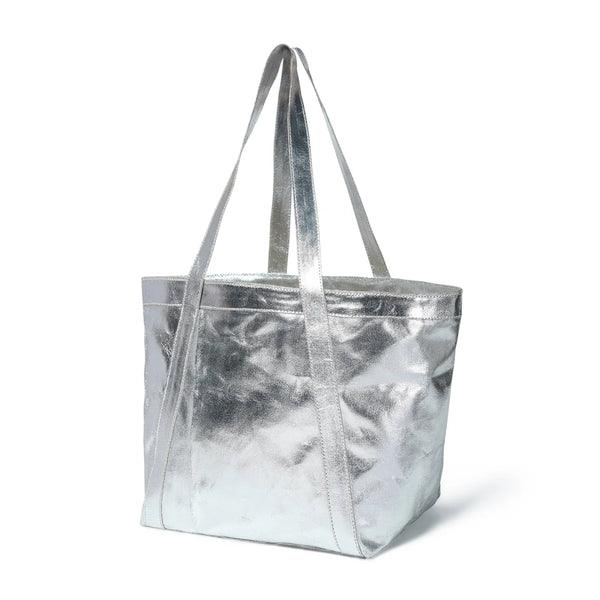 LEX Tote in Silver Foil Canvas