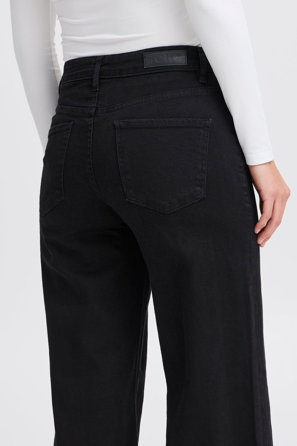 Ichi Twiggy Wide Leg Jeans-Black-20119022