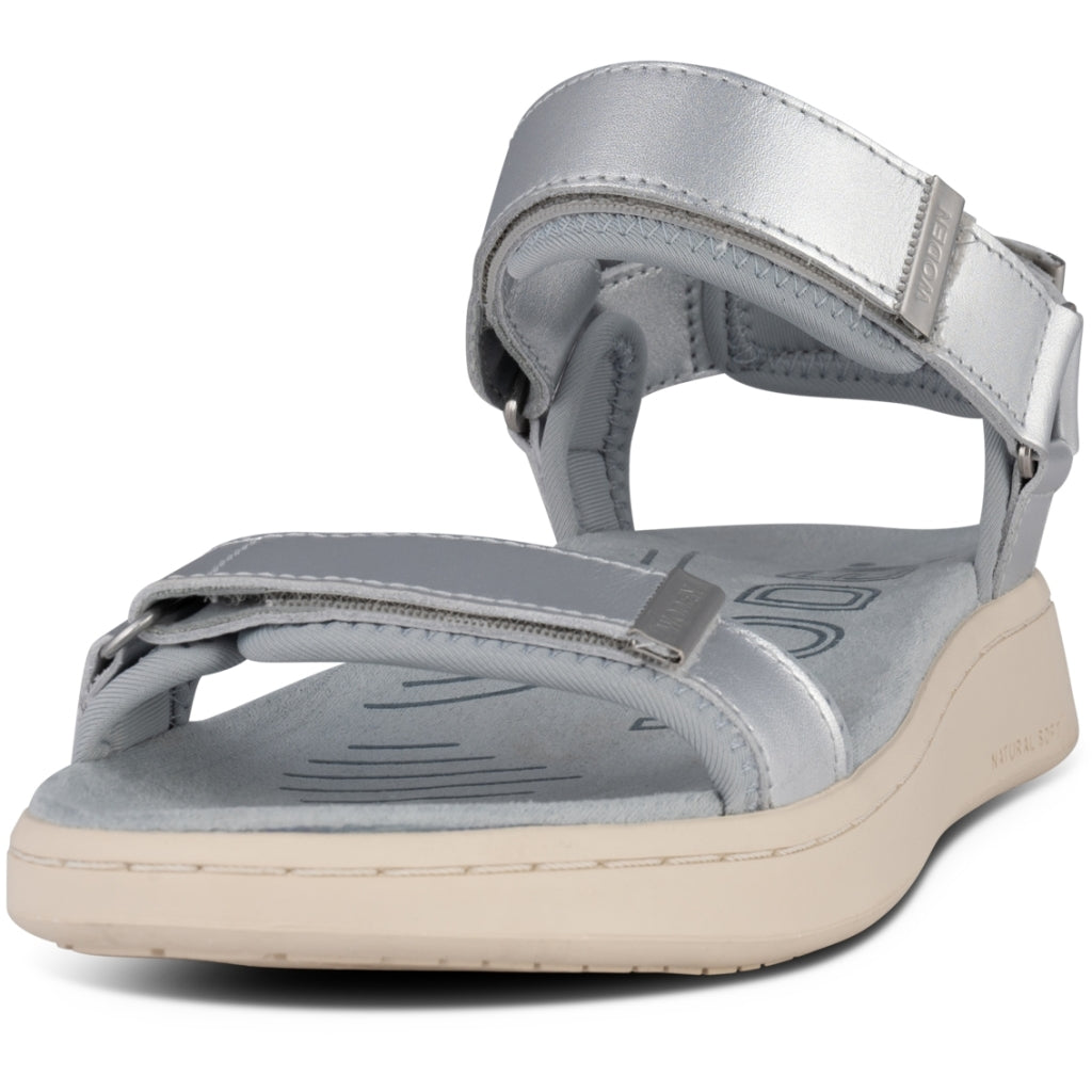 Woden Line Sandals-WL714-039 Silver Metallic