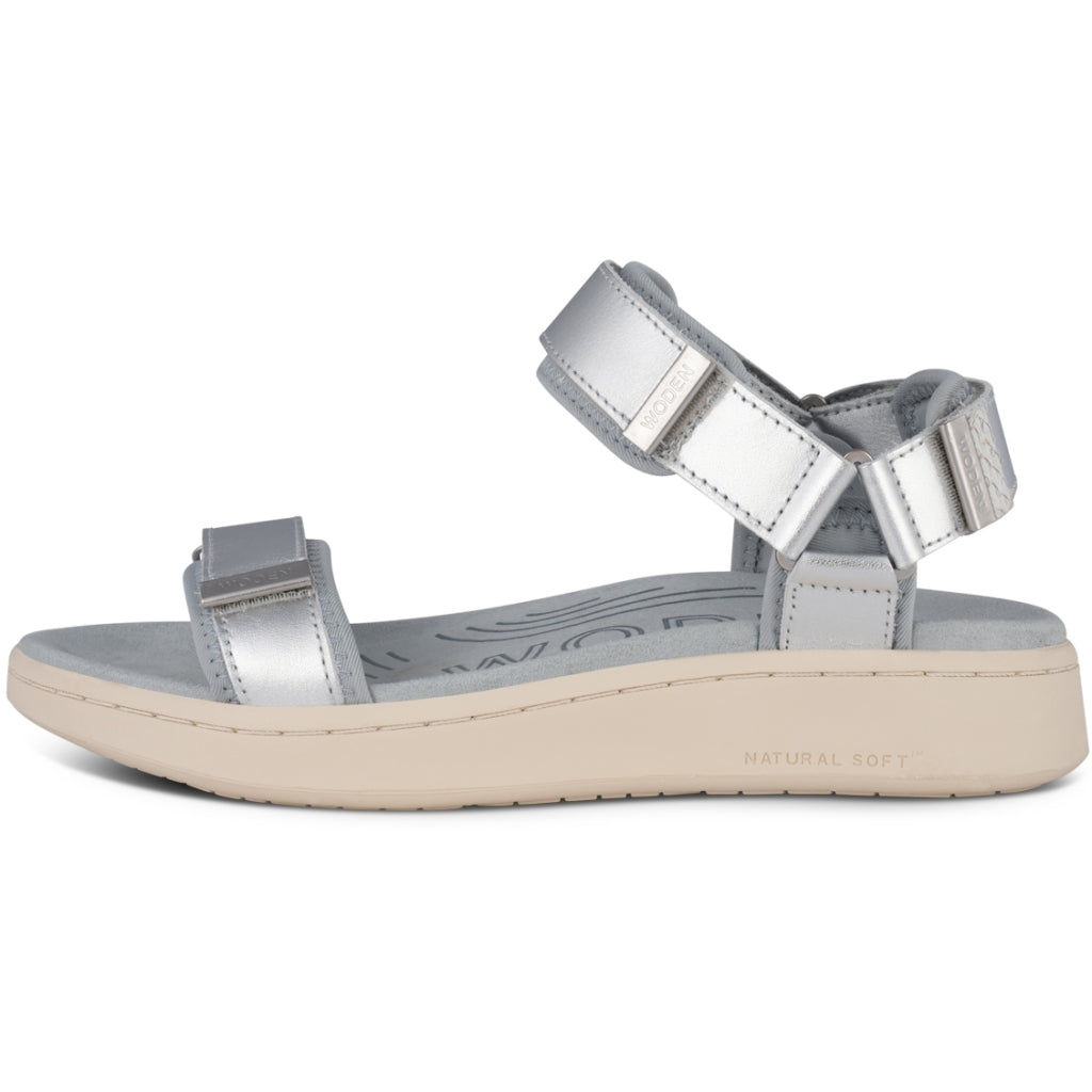 Woden Line Sandals-WL714-039 Silver Metallic