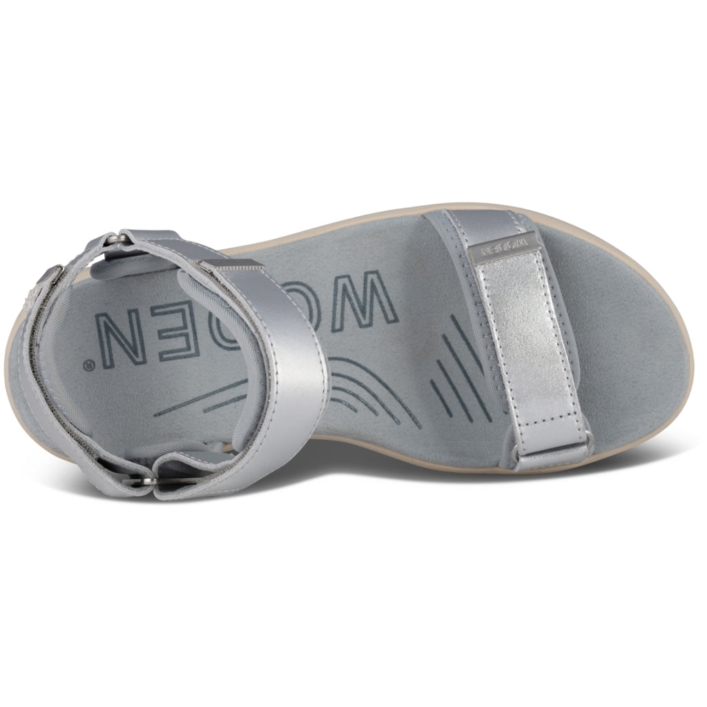 Woden Line Sandals-WL714-039 Silver Metallic
