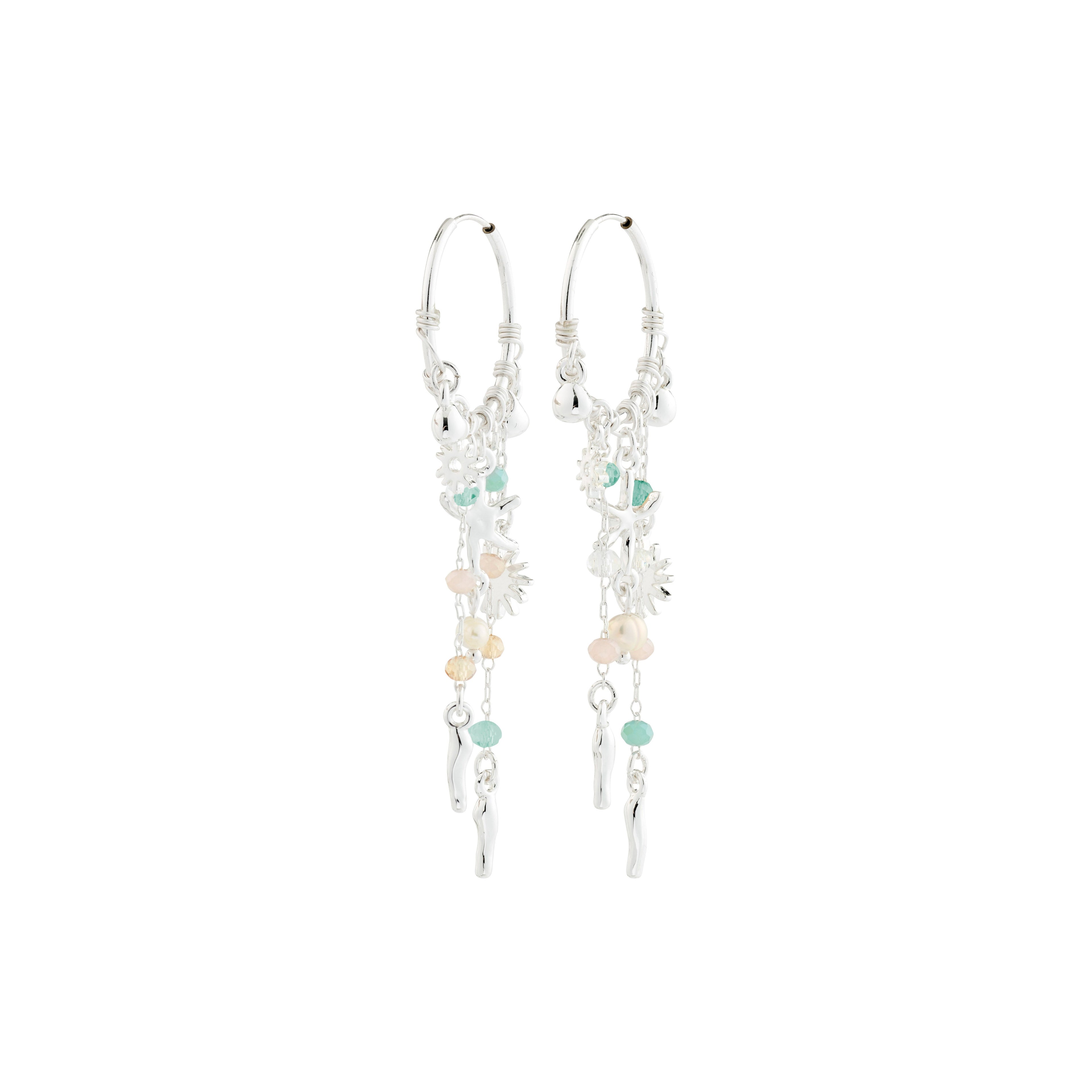 PILGRIM PRISM Hoop Earrings - Silver Plated