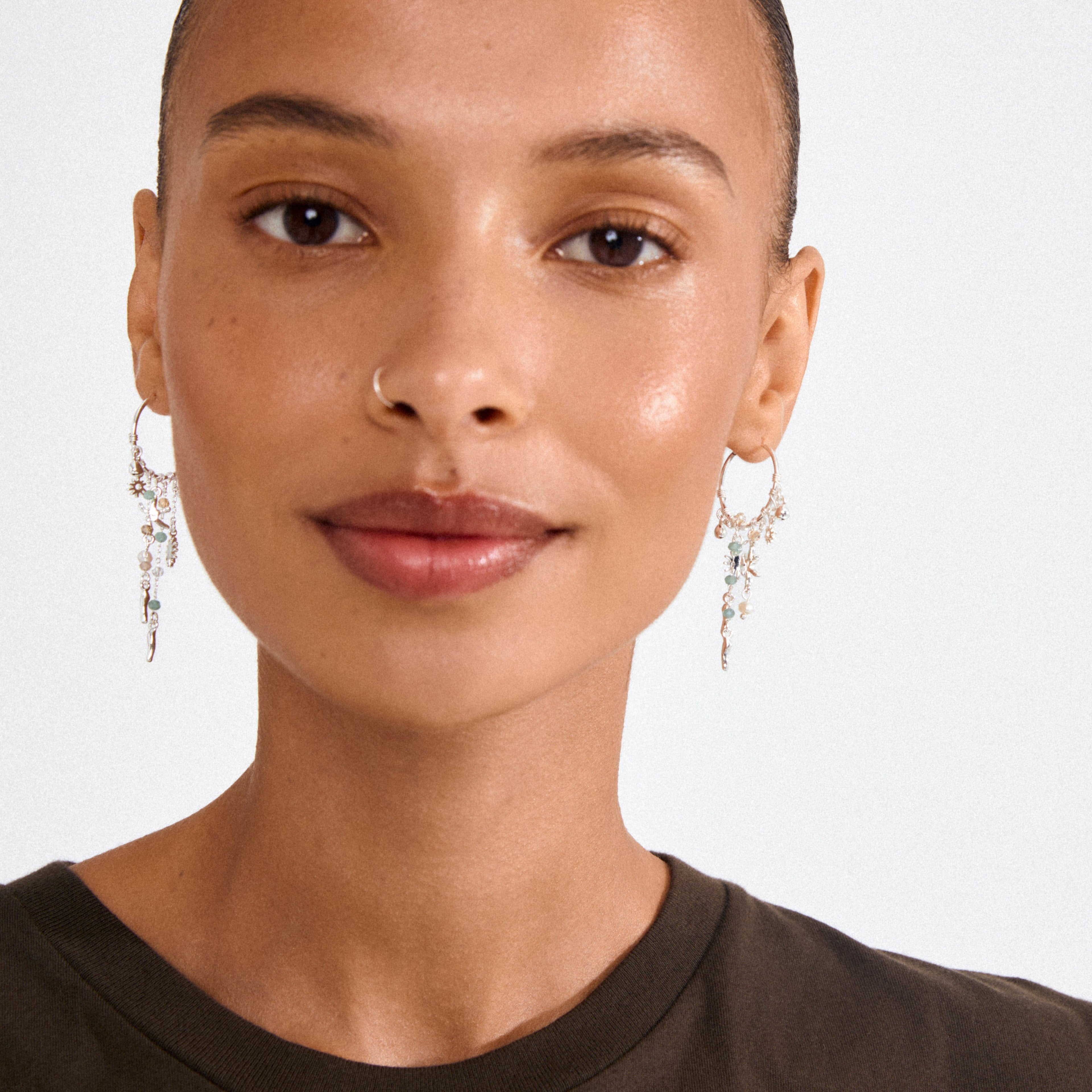 PILGRIM PRISM Hoop Earrings - Silver Plated