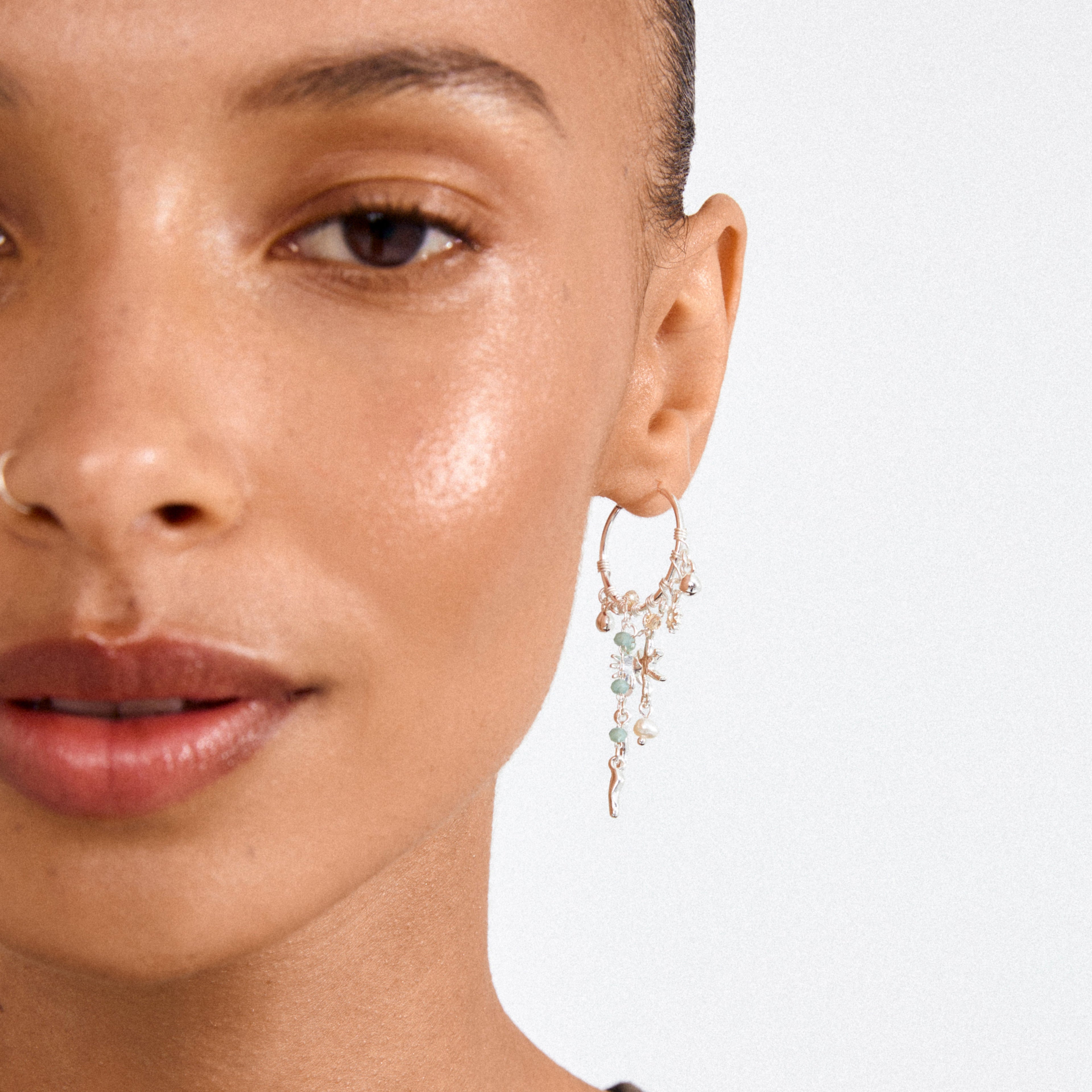 PILGRIM PRISM Hoop Earrings - Silver Plated