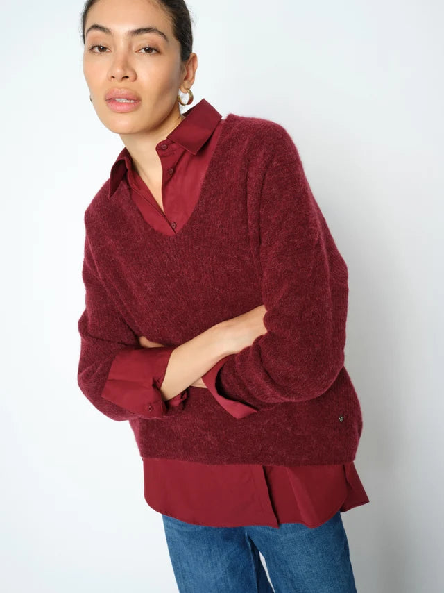 Mos Mosh - Thora Lizet Knit Cardigan in Cabernet
