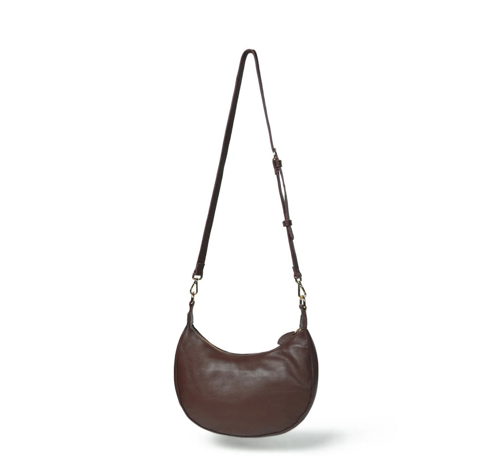 Bell & Fox- Robyn studded crossbody- Chocolate Brown Leather