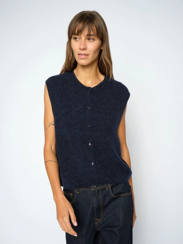 Mos Mosh Almine Thora Knit Vest in Navy
