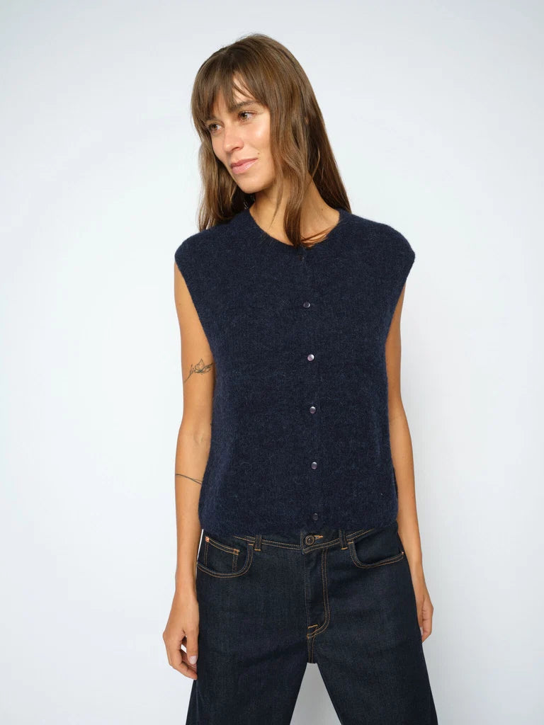 Mos Mosh Almine Thora Knit Vest in Navy