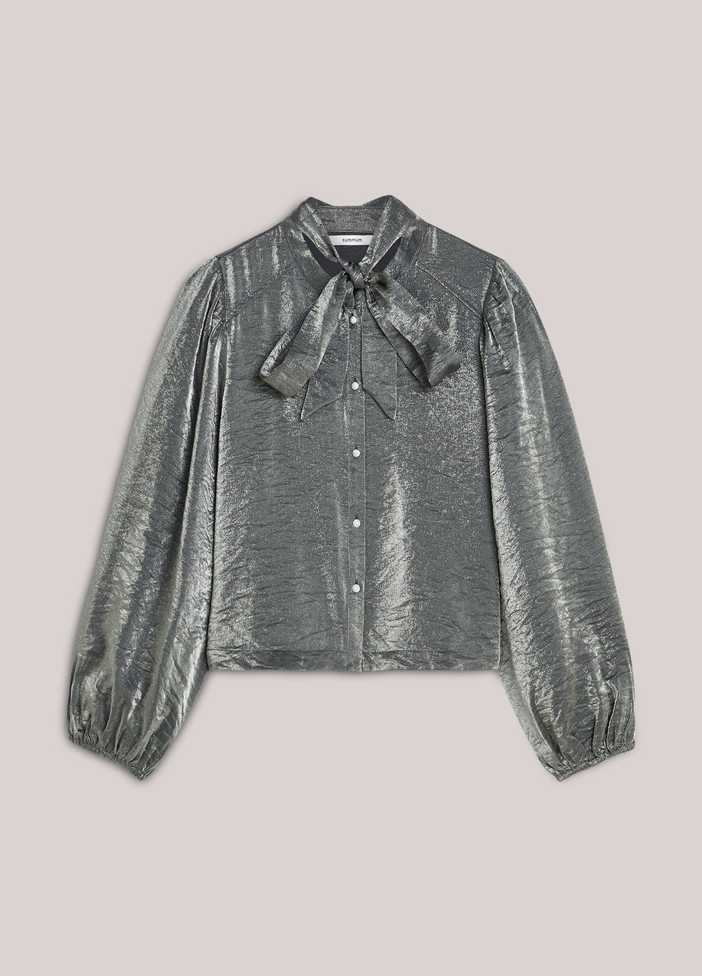 Summum Woman Metallic Shine Blouse in Mid Grey - 2s3375-12326