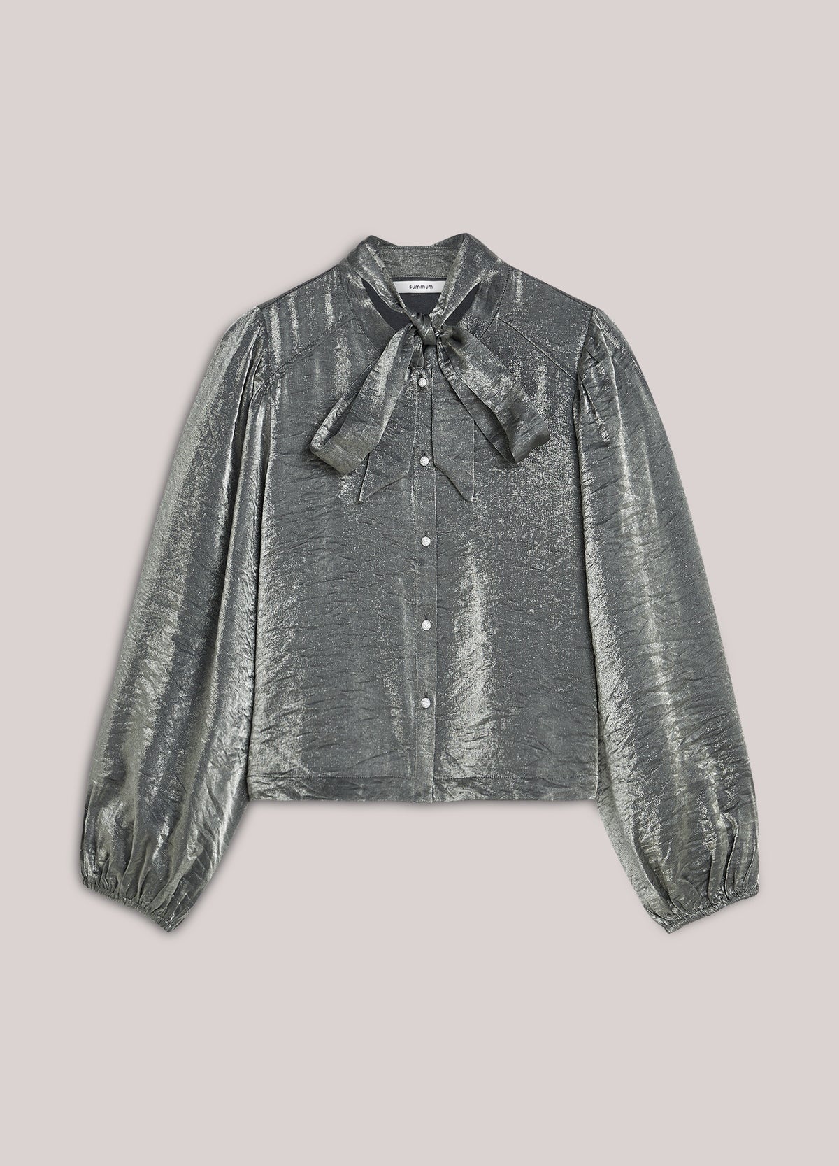 Summum Woman Metallic Shine Blouse in Mid Grey - 2s3375-12326