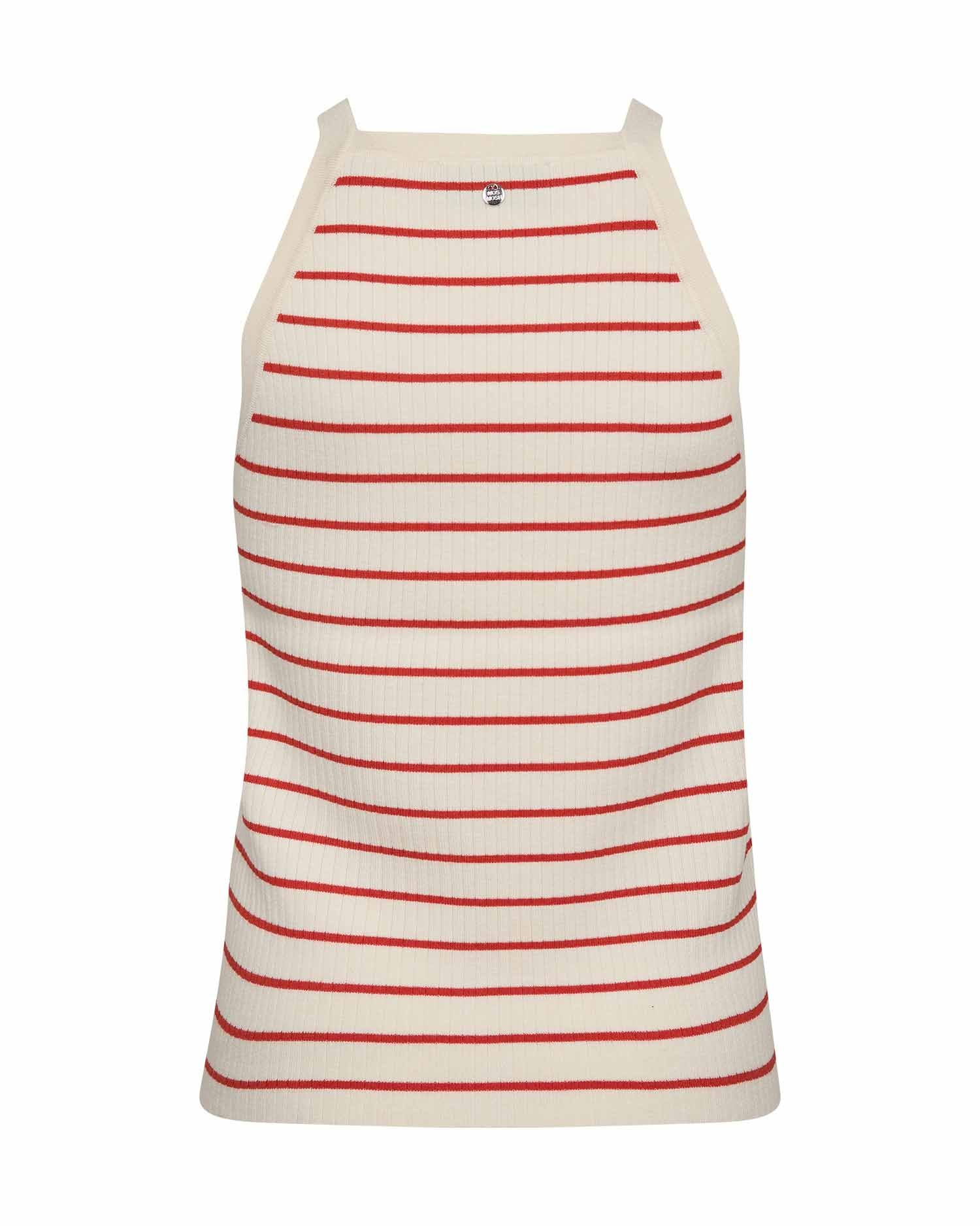 Mos Mosh Imanja Caliz Stripe Knit Top in Spicy Orange - 179120