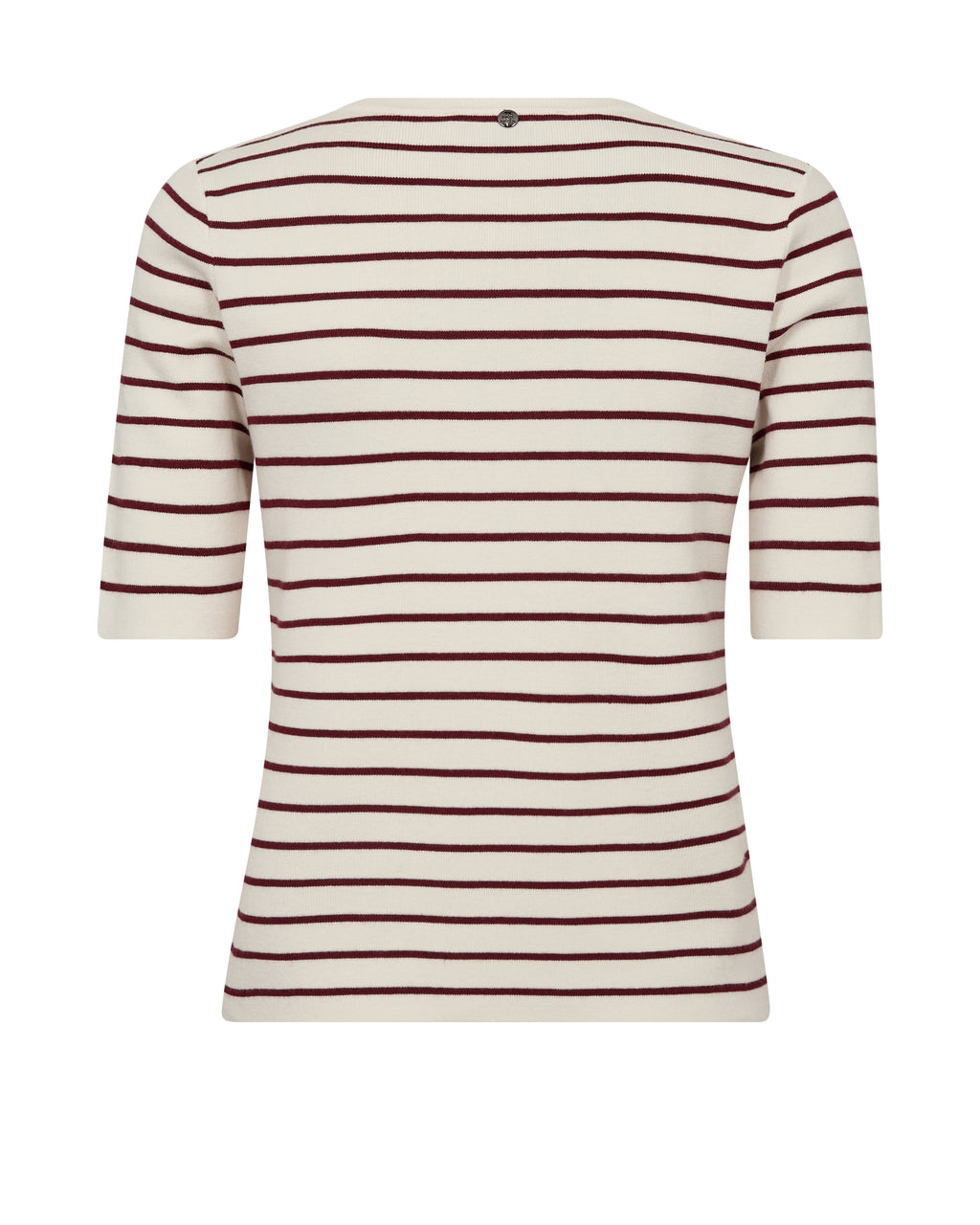 Mos Mosh - Aliz Caliz Stripe Short Sleeve Knit in Cabernet