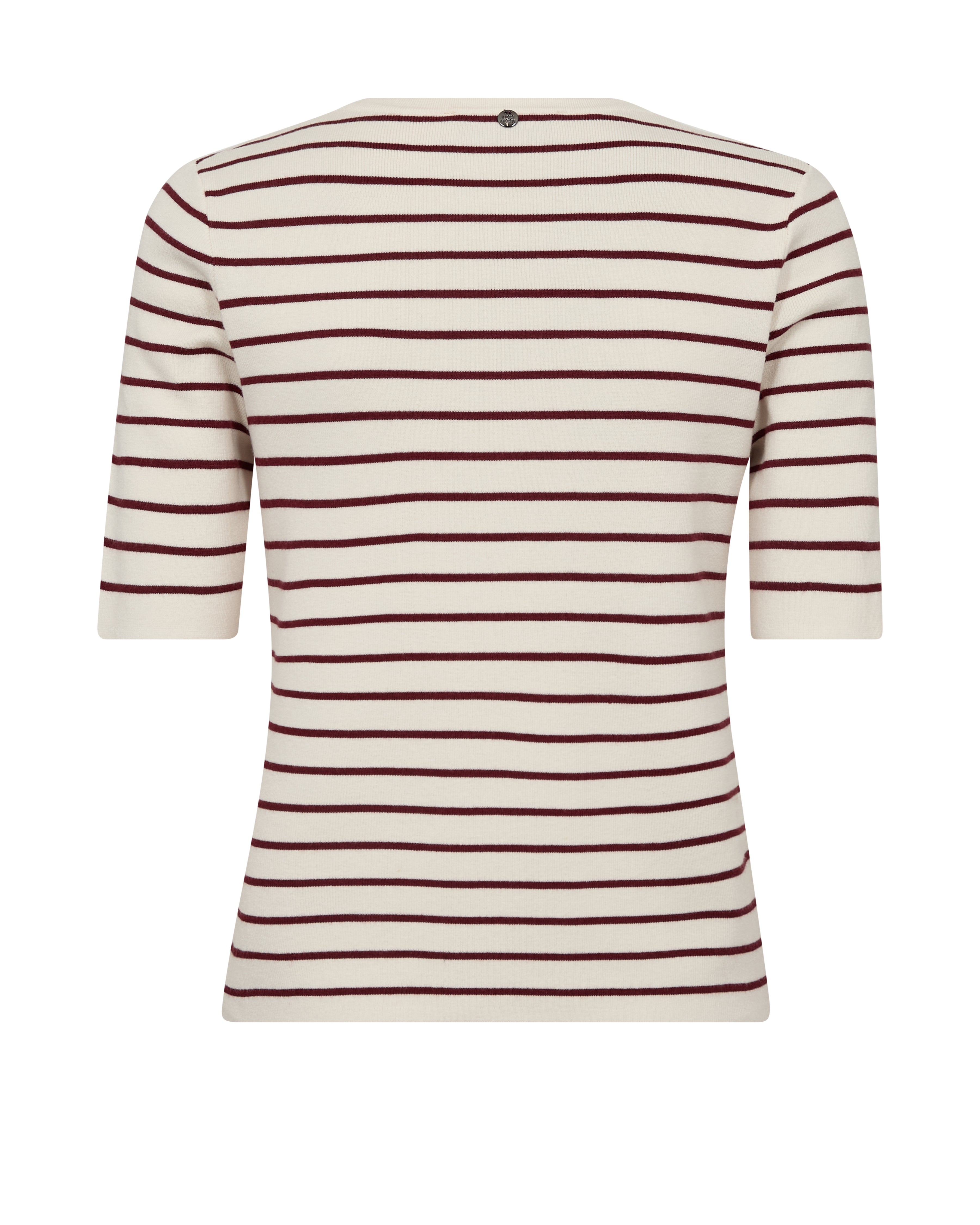 Mos Mosh - Aliz Caliz Stripe Short Sleeve Knit in Cabernet