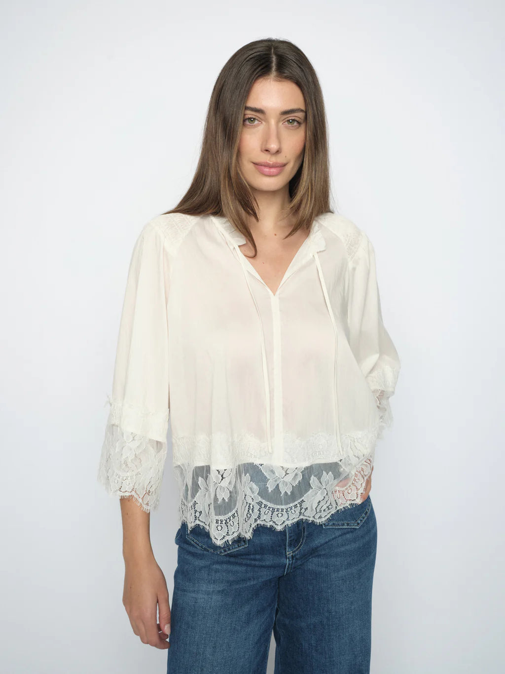Mos Mosh - Eisa Tess Lace Blouse in Ecru