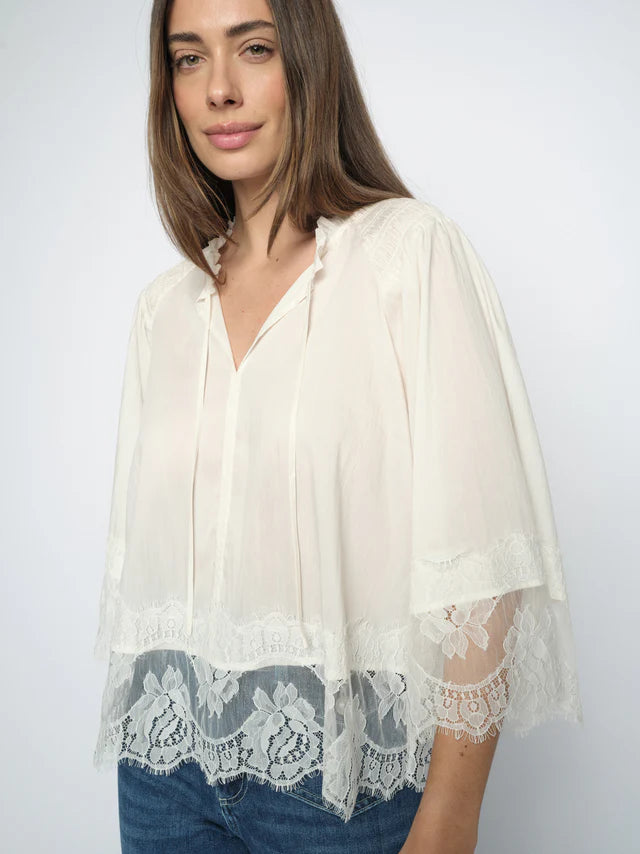 Mos Mosh - Eisa Tess Lace Blouse in Ecru