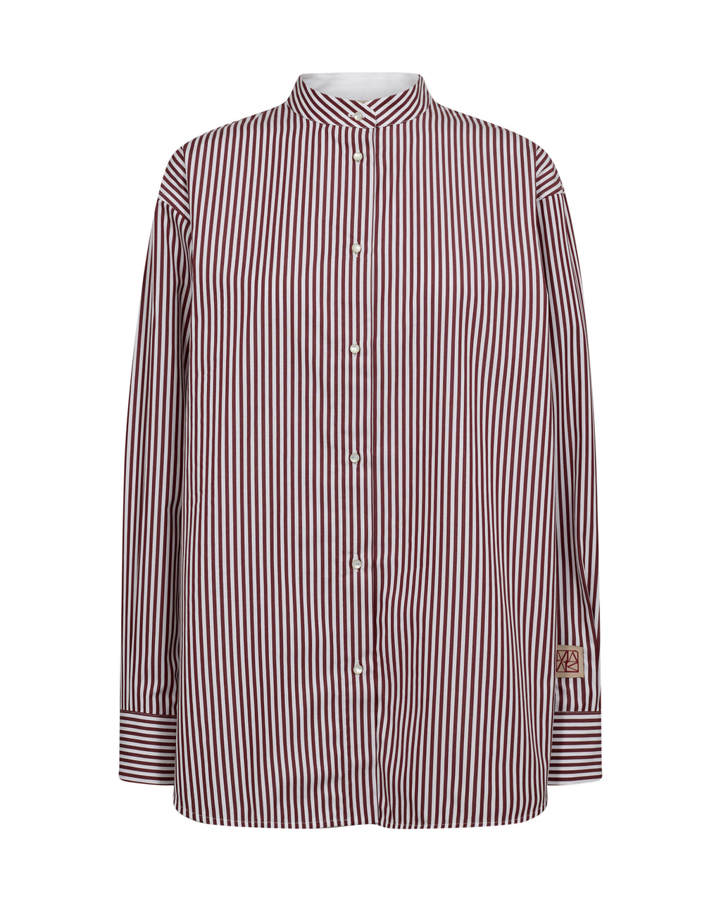 Mos Mosh - Karis Slim Stripe Shirt in Cabernet