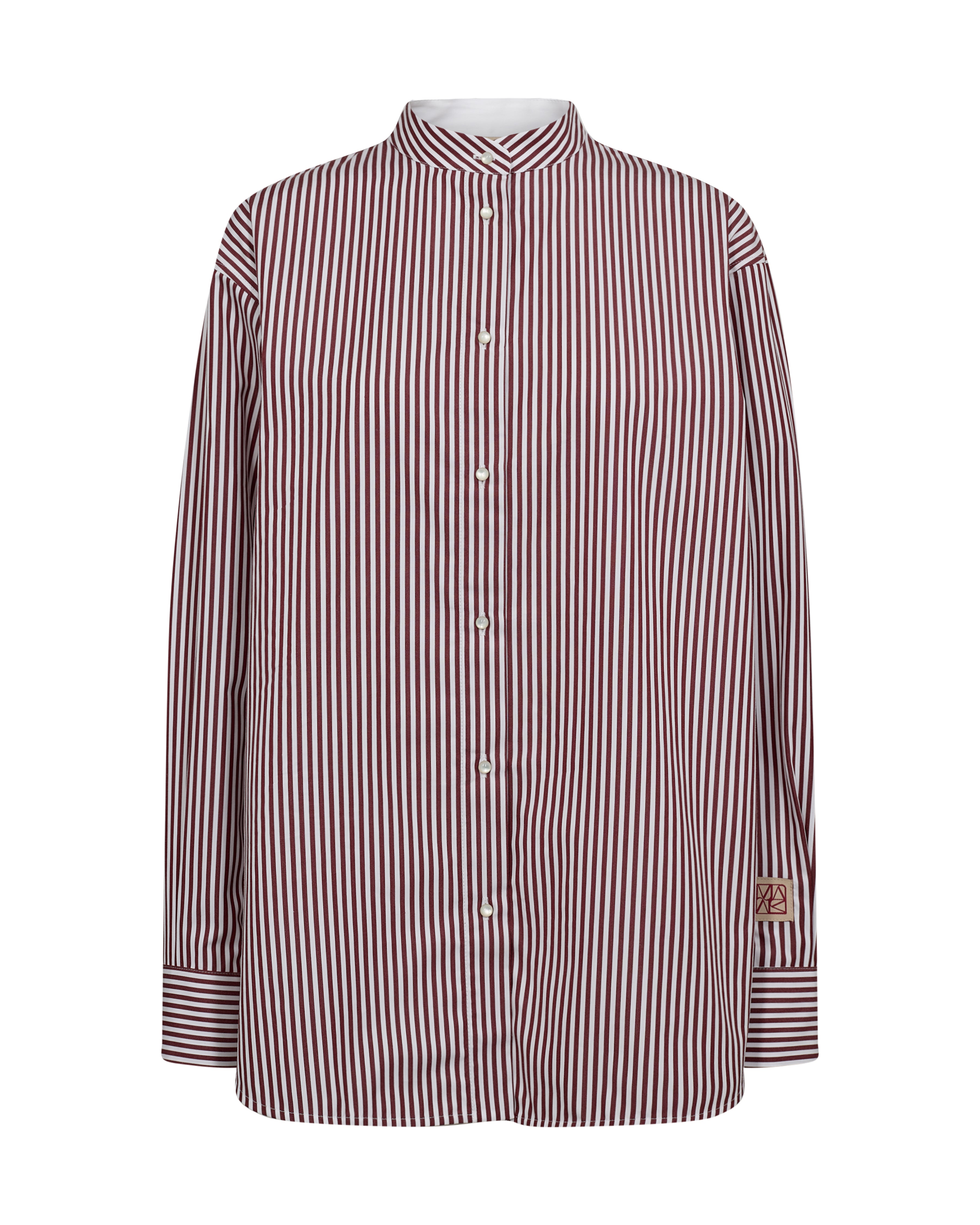 Mos Mosh - Karis Slim Stripe Shirt in Cabernet
