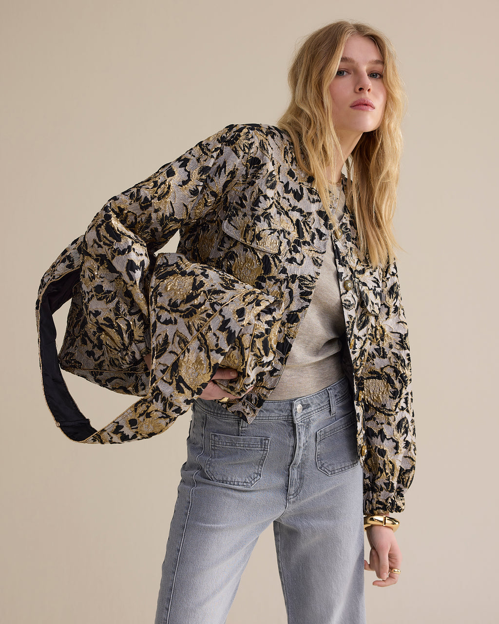 Summum Woman Jacket Bomber Jacquard in Black - 1s1250-12317