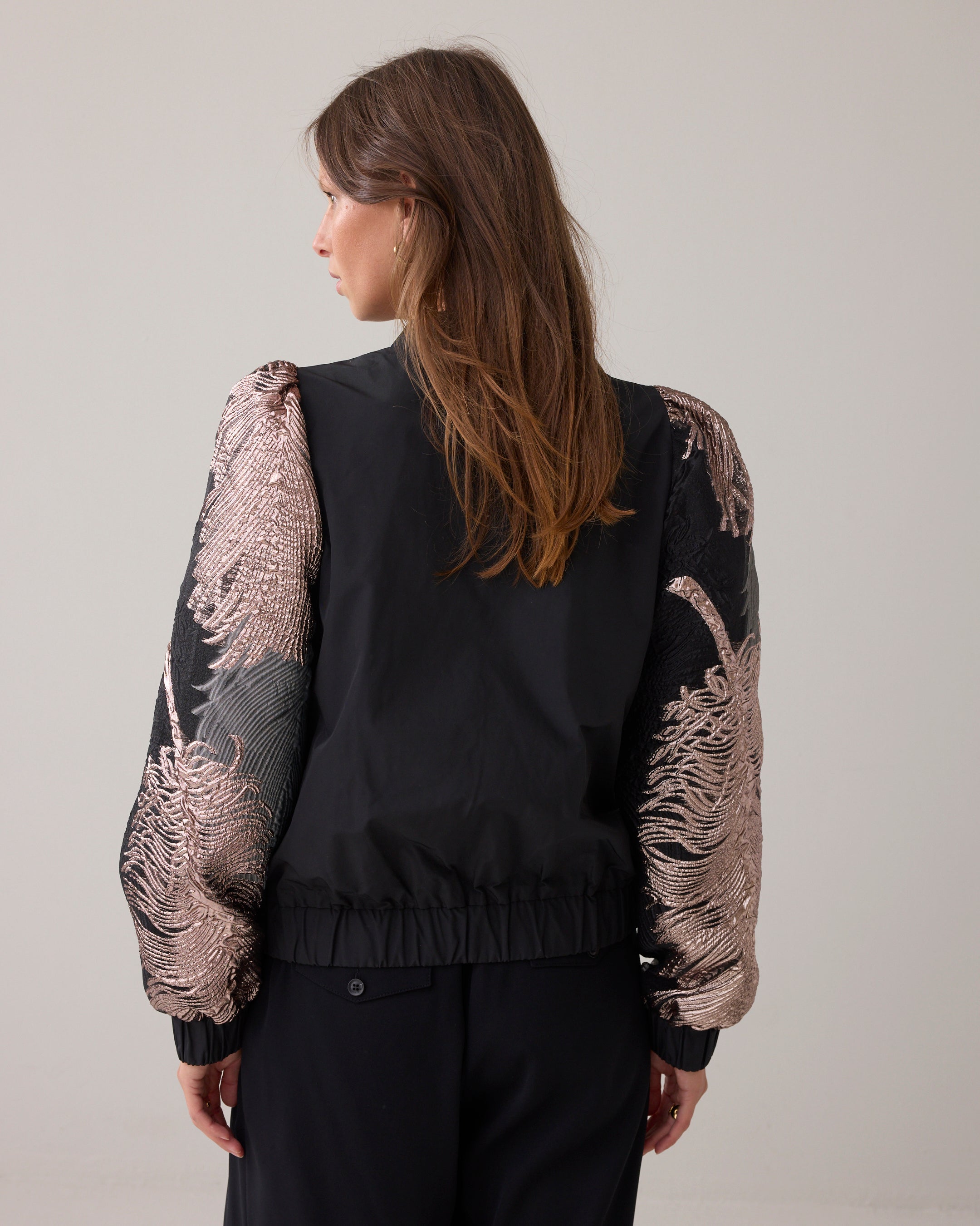 Summum Woman Bomber Jacket Leaves Jacquard in Multicolour - 1s1275-12336