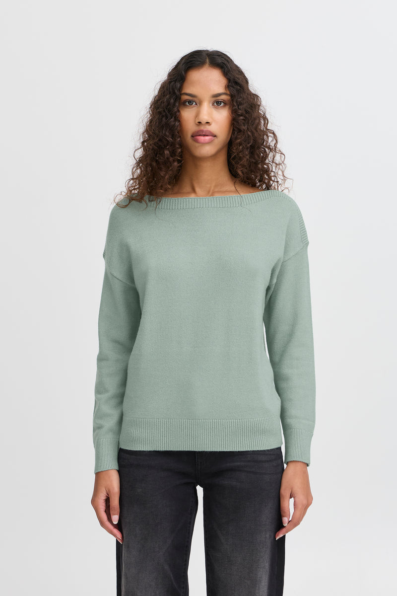 Ichi Sella Jumper in Beryl Green - 20121291