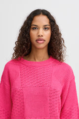 Ichi Agnete Jumper in Pink Yarrow - 20122605