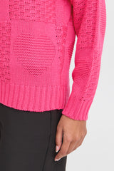 Ichi Agnete Jumper in Pink Yarrow - 20122605