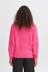 Ichi Agnete Jumper in Pink Yarrow - 20122605