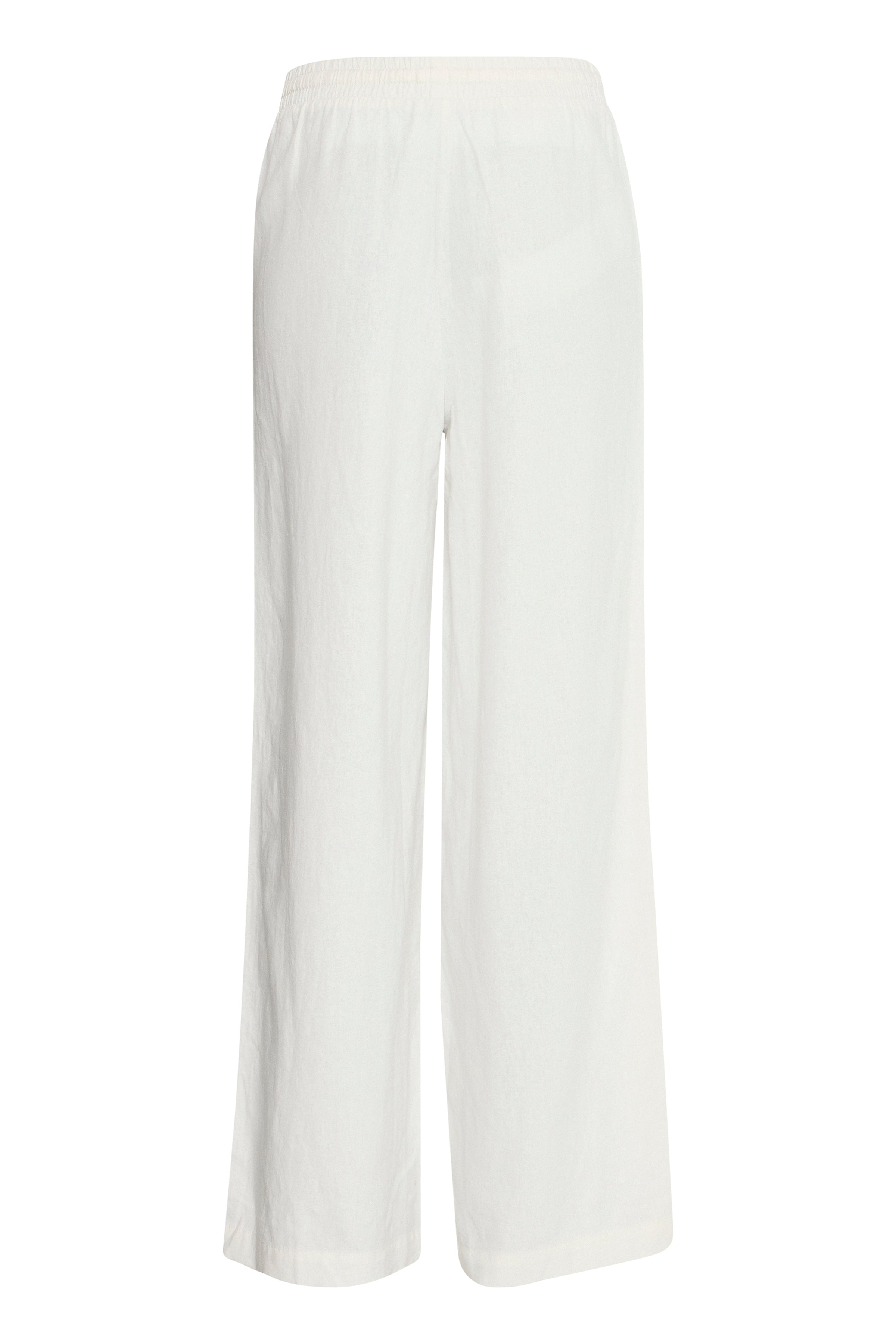 Ichi Linno Pants in Cloud Dancer White - 20122911
