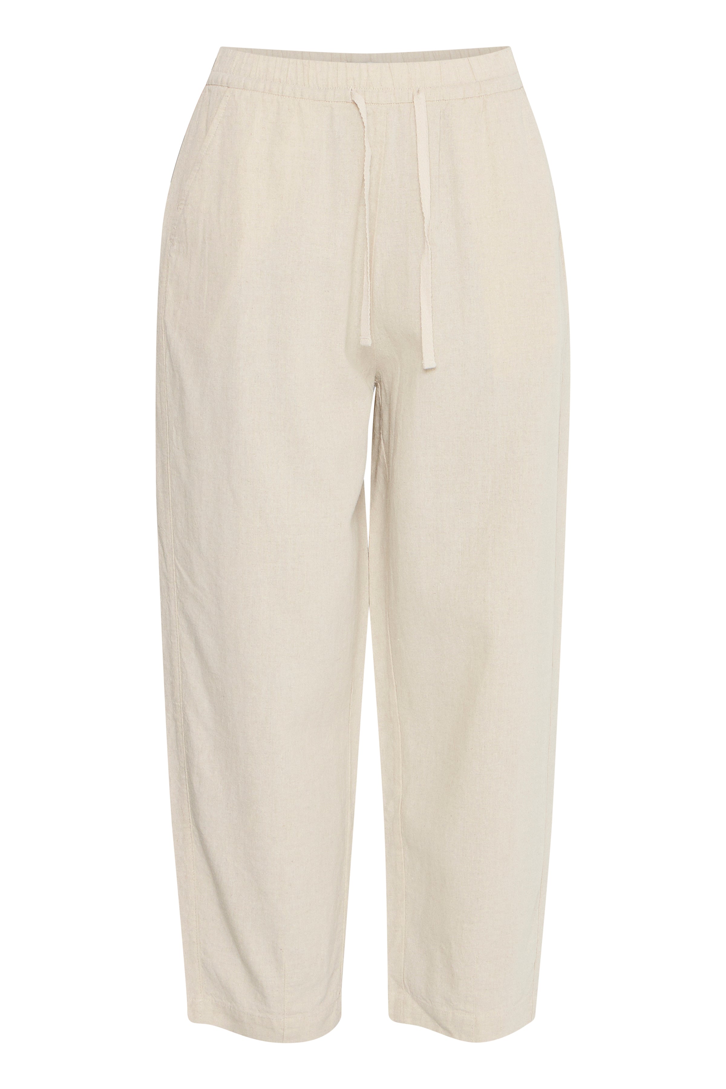 Ichi Linno Barrel Pants in Natural Ecru - 20122912