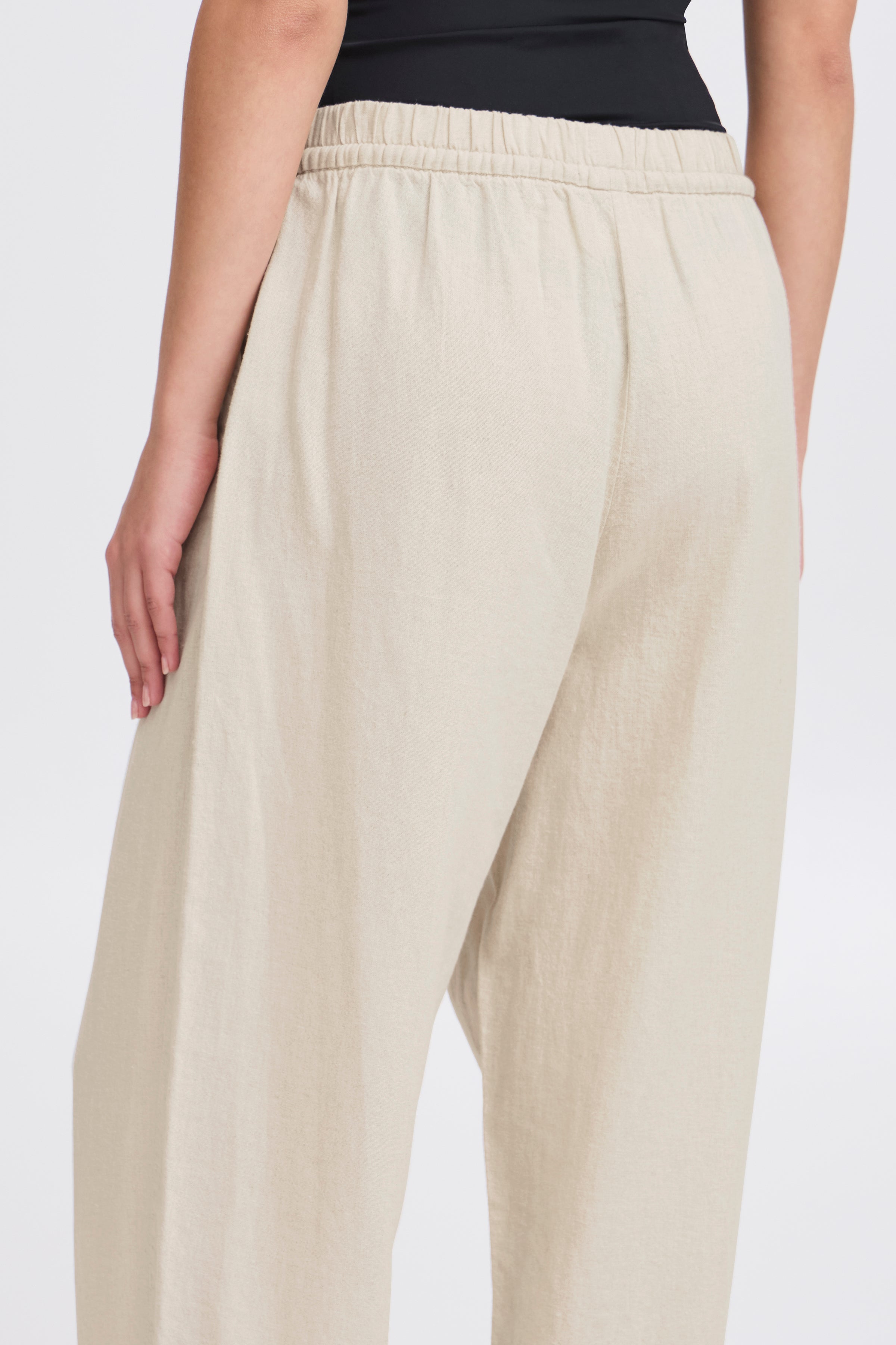 Ichi Linno Barrel Pants in Natural Ecru - 20122912