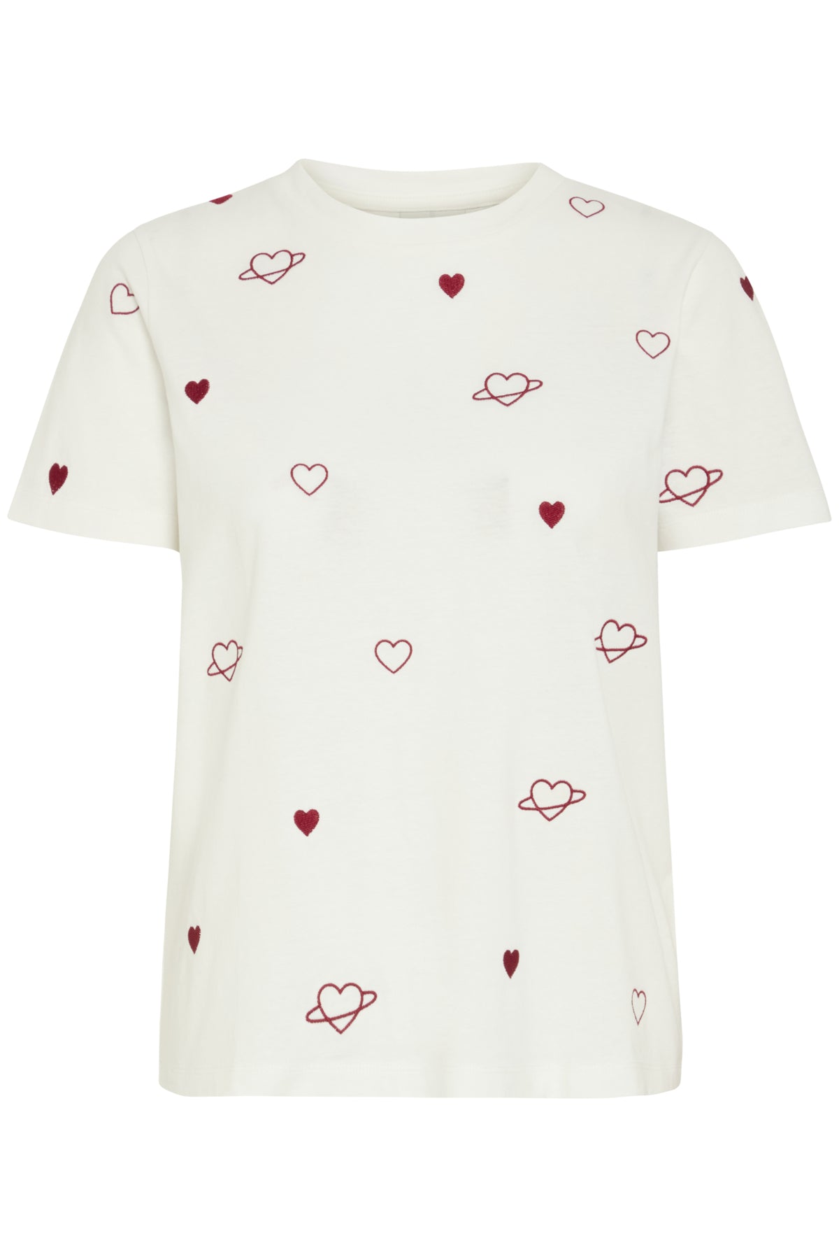 Ichi Camino T Shirt-Cloud Dancer/red daliah - 20124539