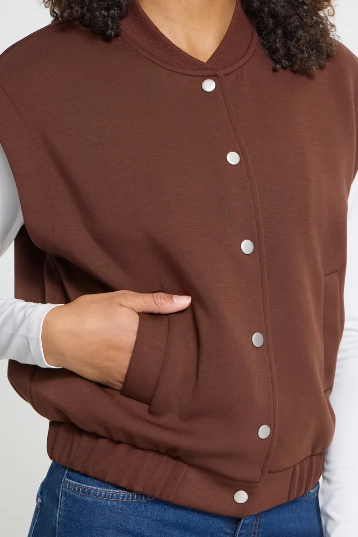 Ichi Cozy Waistcoat in Chicory Coffee