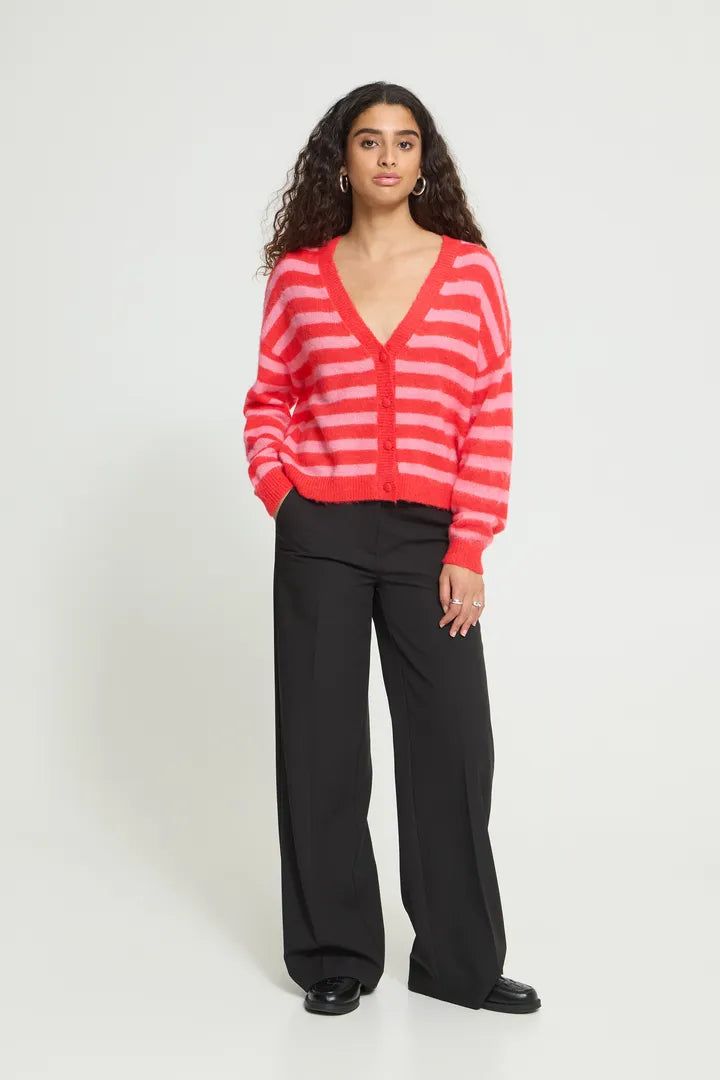 Ichi Blush Cardigan in Poinsettia