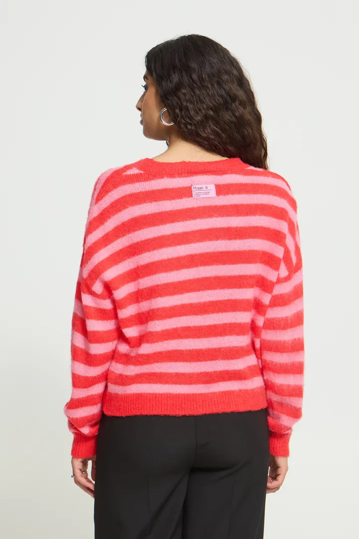 Ichi Blush Cardigan in Poinsettia