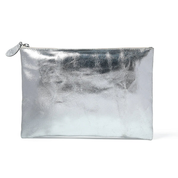 Bell & Fox Lily Pouch in Silver Foil Canvas